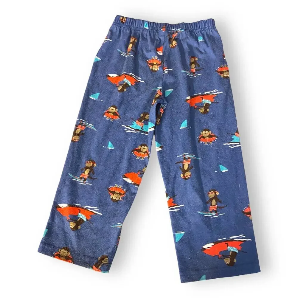 Carter's Boys Pajamas Size 4T Jet Ski Monkey‎ Short Sleeves Orange Blue